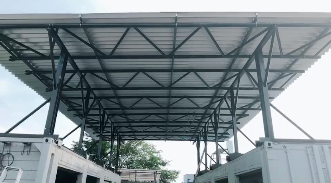 船橋センターの作業場に屋根